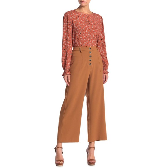 Elodie Pants - Elodie High Waist Wide Leg Pants Camel Sz S